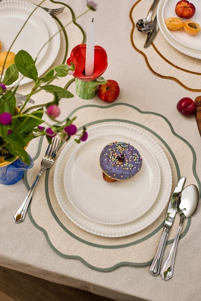 Салфетка под приборы anemone из коллекции trendy ruffles, D38 см, серый (78891)