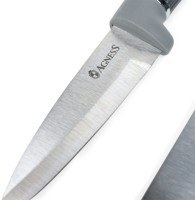 Набор agness из 10пр: 5 ножей, 4 доски и подставка, цвет: черно-серый (671-215)