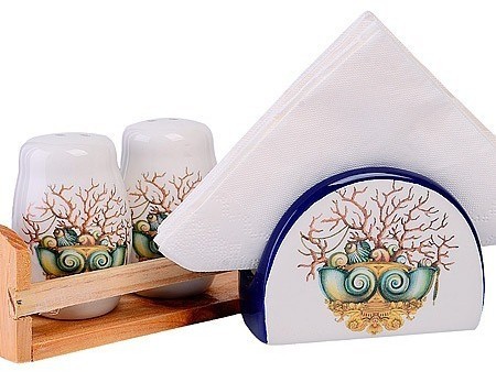 Набор для специй на подставке + салфетница Страна чудес LORAINE (30814)
