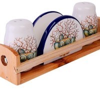 Набор для специй на подставке + салфетница Страна чудес LORAINE (30814)