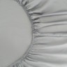 Простыня на резинке из премиального сатина светло-серого цвета из коллекции essential,  180х200х30 с (79850)