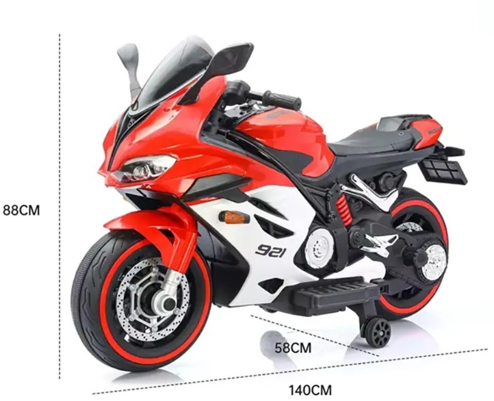 Детский электромотоцикл Ducati (12V, EVA, ручка газа, спидометр) (FT-921-RED-WHITE)