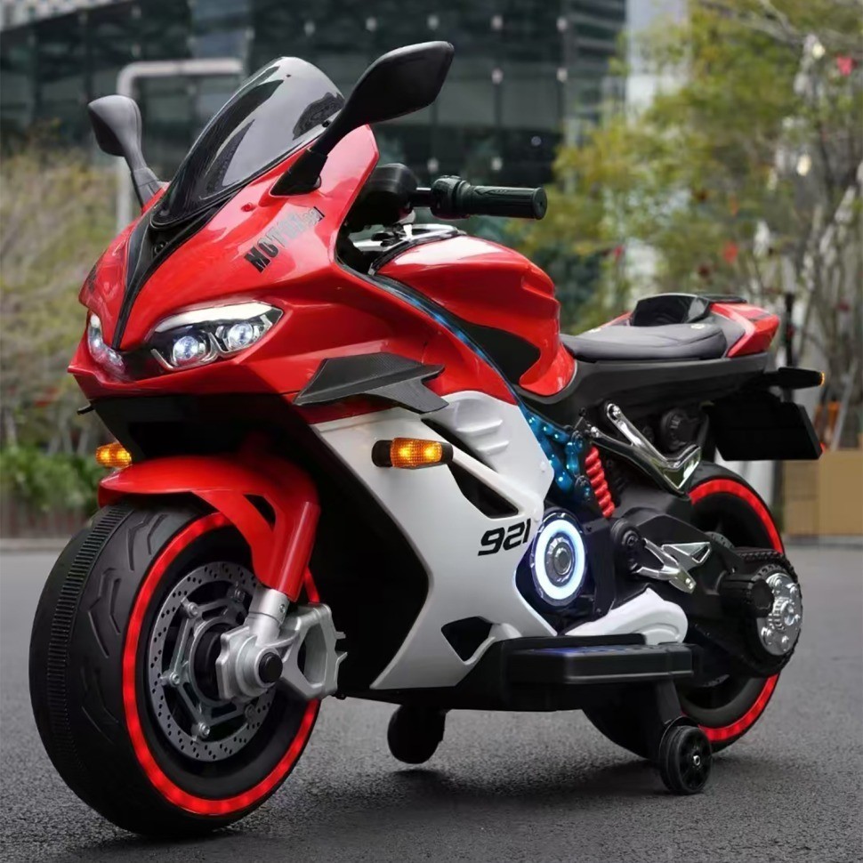 Детский электромотоцикл Ducati (12V, EVA, ручка газа, спидометр) (FT-921-RED-WHITE)