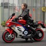 Детский электромотоцикл Ducati (12V, EVA, ручка газа, спидометр) (FT-921-RED-WHITE)