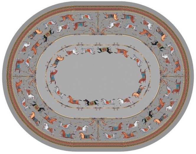 Скатерть  овальная  "passage" ,140х180см, 100% хлопок,твилл c пропиткой, серый Lefard (850-761-4)