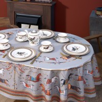 Скатерть  овальная  &quot;passage&quot; ,140х180см, 100% хлопок,твилл c пропиткой, серый Lefard (850-761-4)