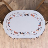 Скатерть  овальная  &quot;passage&quot; ,140х180см, 100% хлопок,твилл c пропиткой, серый Lefard (850-761-4)