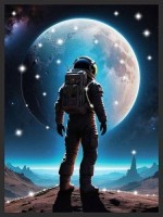 Картина Лунный мечтатель с кристаллами Swarovski (3349)