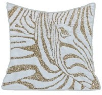 Подушка с бисером &quot;Зебра&quot; белый/золотой 45*45см (TT-00013443)