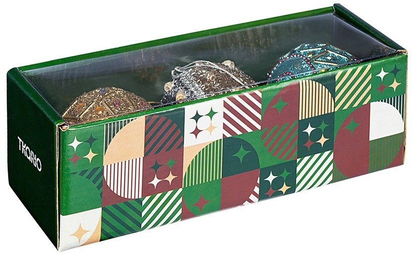 Набор ёлочных украшений bright mood коллекции new year essential, 3 шт. (78329)