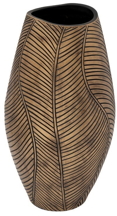 Кашпо коричневое с золотом d22*40см (TT-00011760)