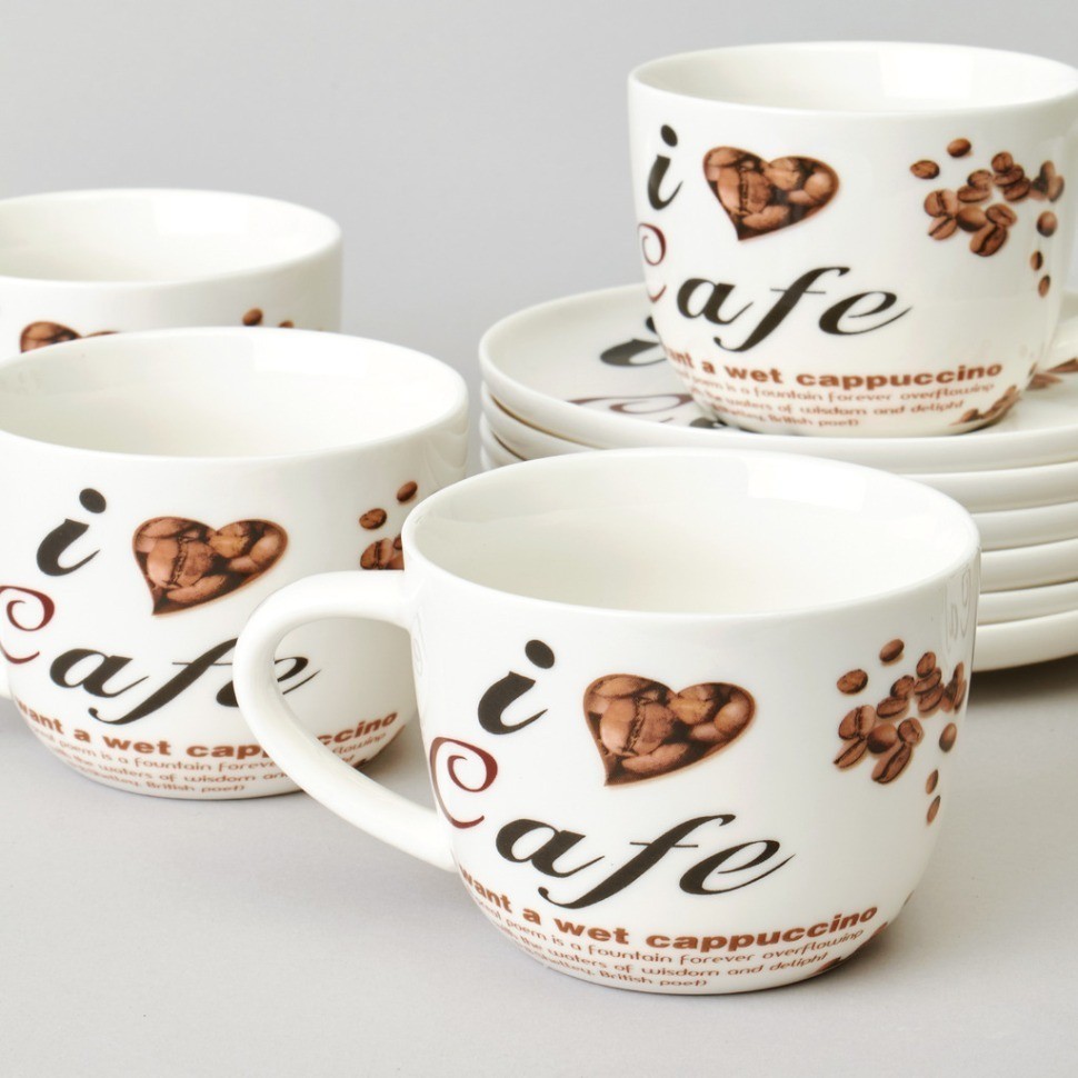 Чайный набор lefard "coffee mania" на 6 пер. 12 пр. 250 мл (165-569)