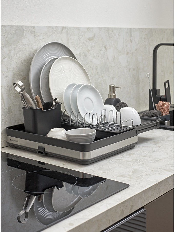 Сушилка для посуды atle раздвижная большая, черная (75756)