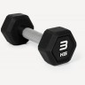 Гантель гексагональная STARFIT DB-301PRO 3 кг, обрезиненная, черный (2115107)