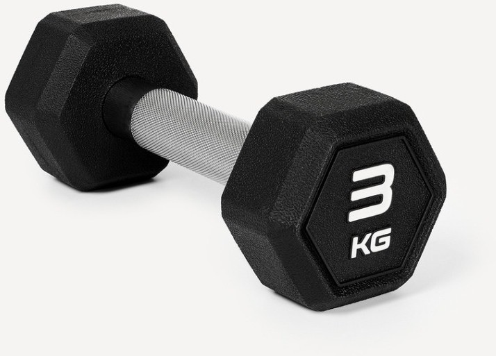 Гантель гексагональная STARFIT DB-301PRO 3 кг, обрезиненная, черный (2115107)