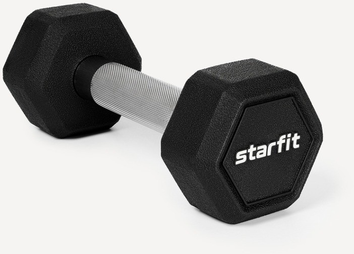 Гантель гексагональная STARFIT DB-301PRO 3 кг, обрезиненная, черный (2115107)