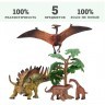 Динозавры и драконы для детей серии "Мир динозавров": птеродактиль, кентрозавр, диплодок, амаргазавр (набор фигурок из 5 предметов) (MM206-021)