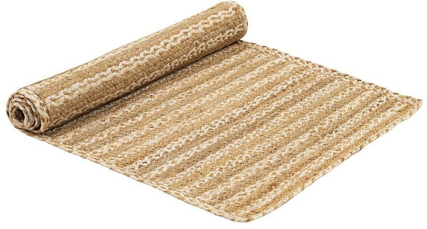 Ковер из джута бежевого цвета в полоску из коллекции ethnic, 70х160 см (74481)