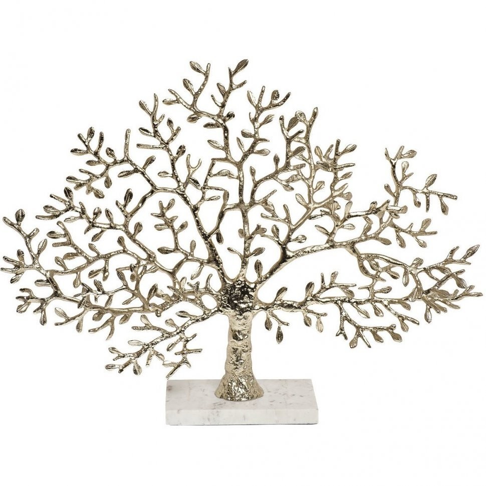 Декор настольный "Дерево" зол.мет./мрам.бел 60*13*46см (TT-00005367)