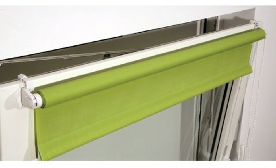 Штора рулонная BRABIX 80х175 см, текстура - лён, защита 55-85%, 200 г/м2, зелёный S-32, 605994 (96549)