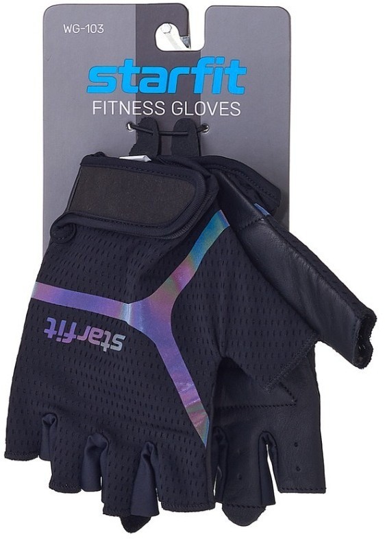Перчатки для фитнеса WG-103, черный/светоотражающий (1525998)