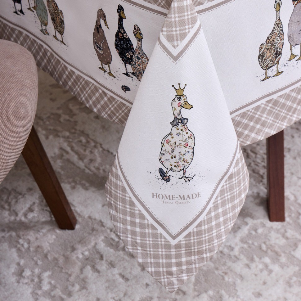 Скатерть "family farm" 140х180см ,100% хлопок, клетка ,твил, пропитка Lefard (850-748-2)