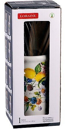 Подставка с кухонными приборами Лесные ягоды с лимонами LORAINE (60158)