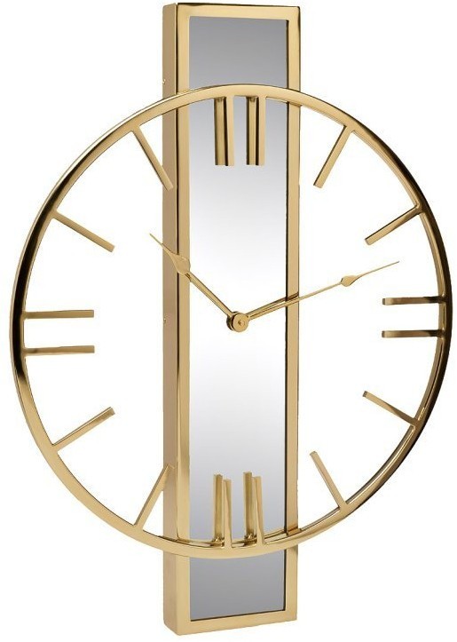 Часы с зеркальн. планкой цвет золото d46см, H61см (TT-00005640)