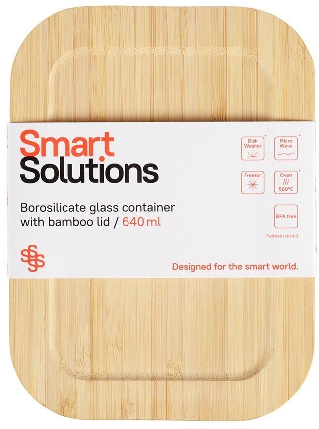 Контейнер для запекания и хранения smart solutions с крышкой из бамбука, 640 мл (71129)