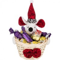 Корзинка для подарков &quot;веселые мышки&quot; 11*11*20 см. без упаковки Lefard (855-116)