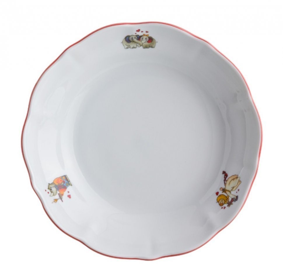 Набор посуды на 1 персону 3 пр."зверята":кружка 250 мл.+блюдце+тарелка диаметр=18/21 см. (кор=1набор DUBI (606-672)