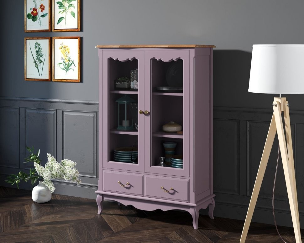 Шкаф Leontina Lavanda для посуды низкий с ящиками арт ST9355/2L-ET