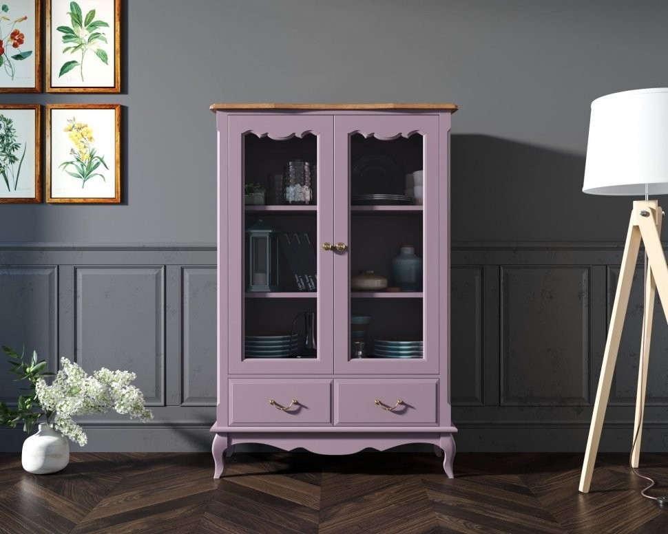 Шкаф Leontina Lavanda для посуды низкий с ящиками арт ST9355/2L-ET