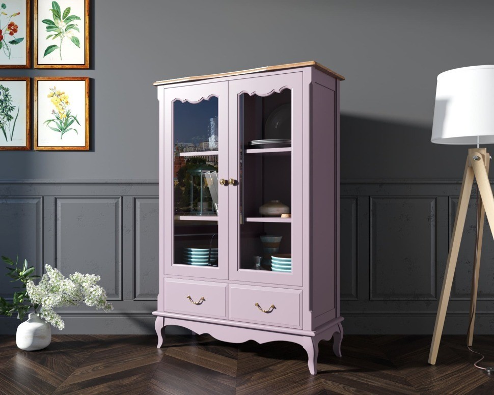 Шкаф Leontina Lavanda для посуды низкий с ящиками арт ST9355/2L-ET