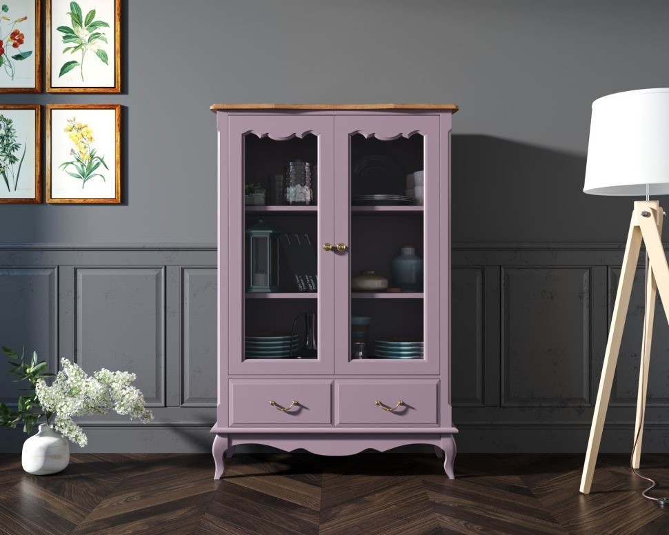 Шкаф Leontina Lavanda для посуды низкий с ящиками арт ST9355/2L-ET