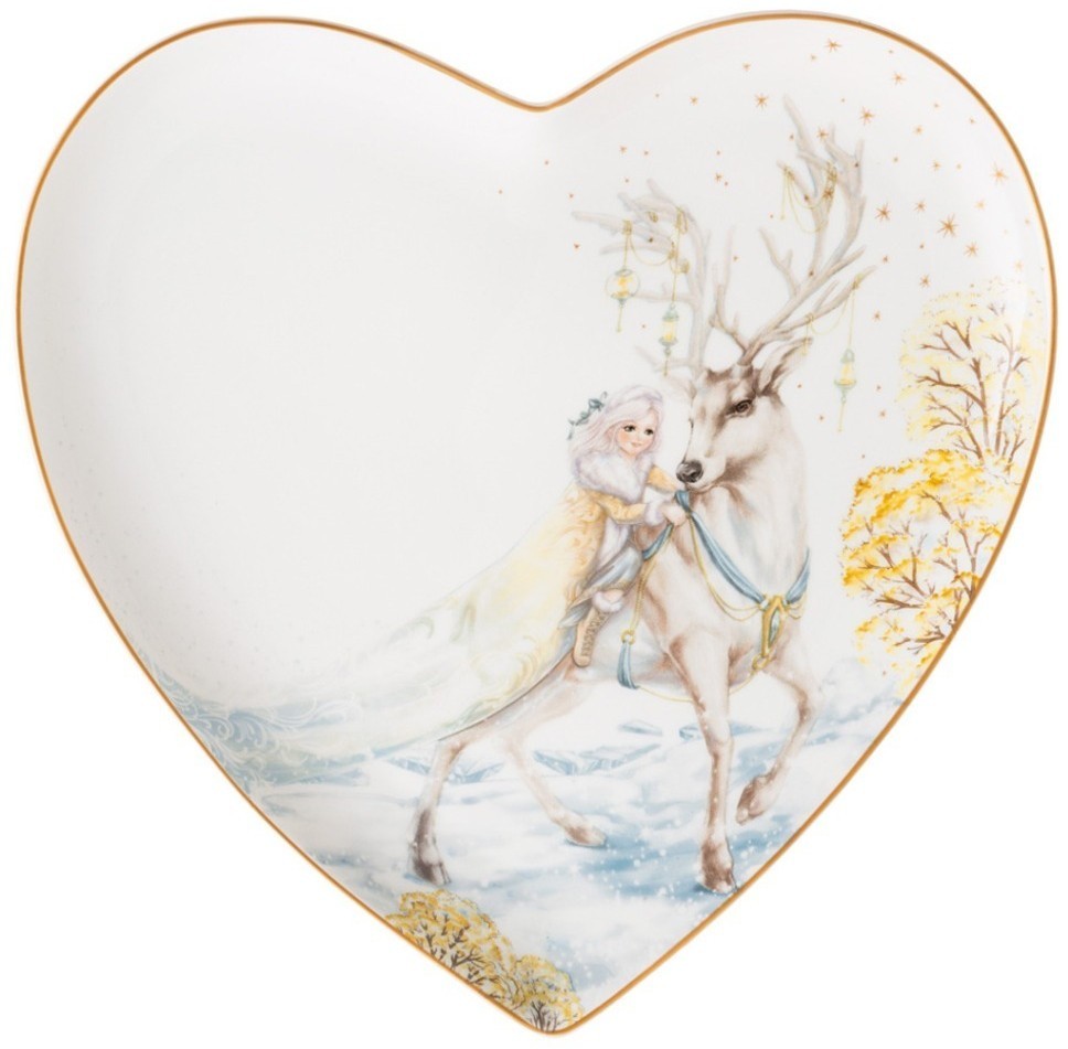 Тарелка lefard "снежная королева" в форме сердца 21,5*2 см (590-556)