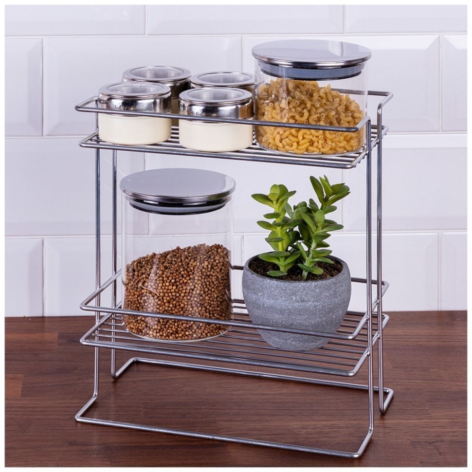 Органайзер настольный 25*15*27 см цвет: хром Agness (768-722)