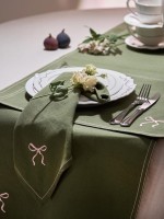 Салфетка под приборы fancy bows оливкового цвета из коллекции essential, 35х45 см (79427)