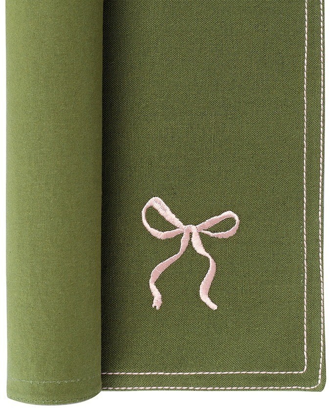 Салфетка под приборы fancy bows оливкового цвета из коллекции essential, 35х45 см (79427)