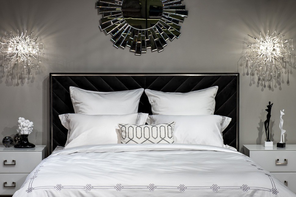 Комплект постельного белья с вышивкой Арктик, серый, Двуспальный кинг сайз (220*240) (TT-00013755)