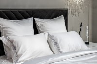 Комплект постельного белья с вышивкой Арктик, серый, Двуспальный кинг сайз (220*240) (TT-00013755)