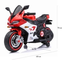 Детский электромотоцикл Ducati (12V, EVA, ручка газа, спидометр) (FT-821-RED-WHITE)