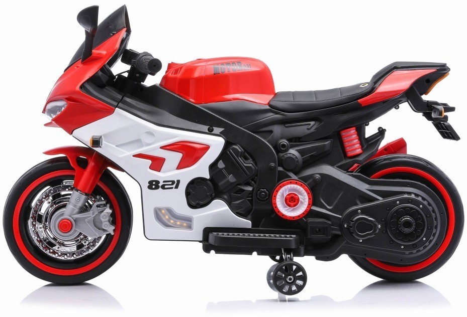 Детский электромотоцикл Ducati (12V, EVA, ручка газа, спидометр) (FT-821-RED-WHITE)
