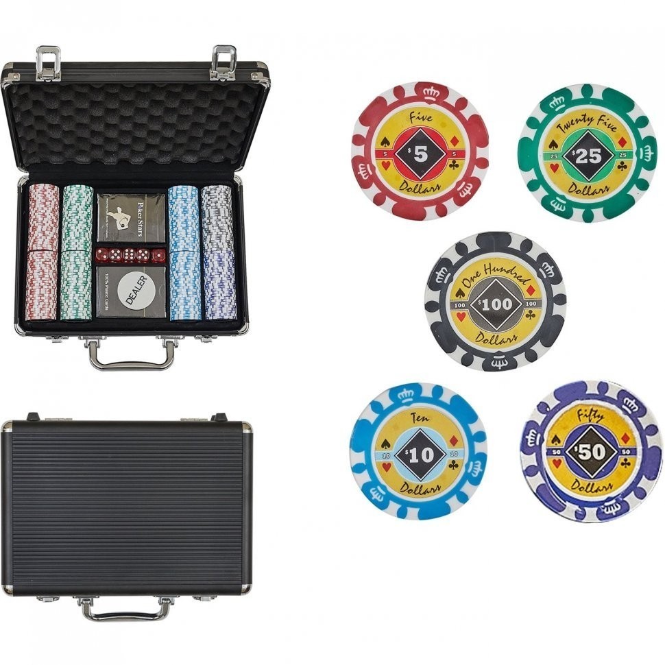 Набор для покера Crown на 200 фишек (32218)