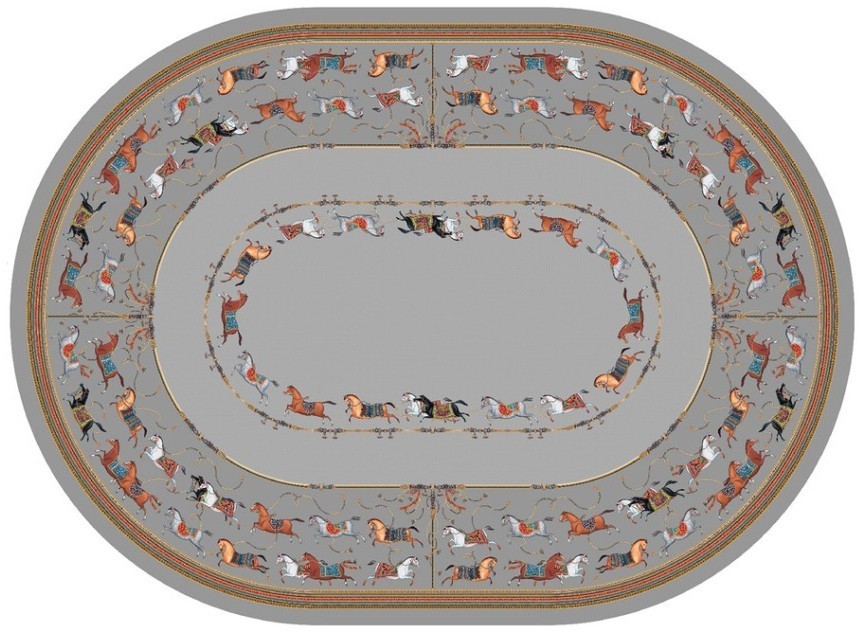 Скатерть  овальная  "passage" ,160х220см, 100% хлопок,твил c пропиткой, серый Lefard (850-761-41)