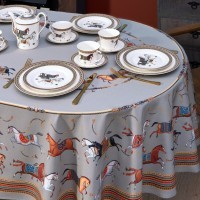 Скатерть  овальная  &quot;passage&quot; ,160х220см, 100% хлопок,твил c пропиткой, серый Lefard (850-761-41)