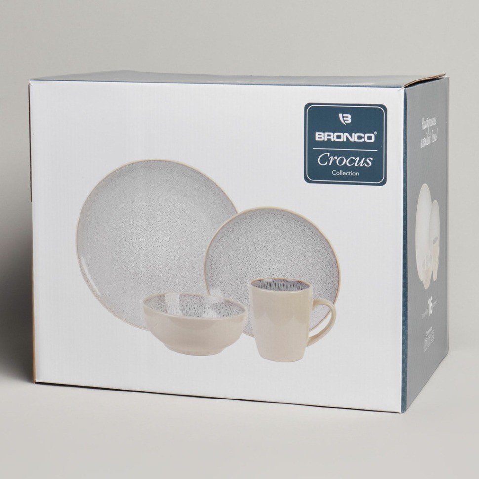 Набор посуды обеденной bronco "crocus" на 4 пер. 16 пр. беж (577-222)