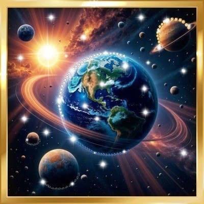 Картина Симфония сфер с кристаллами Swarovski (3348)