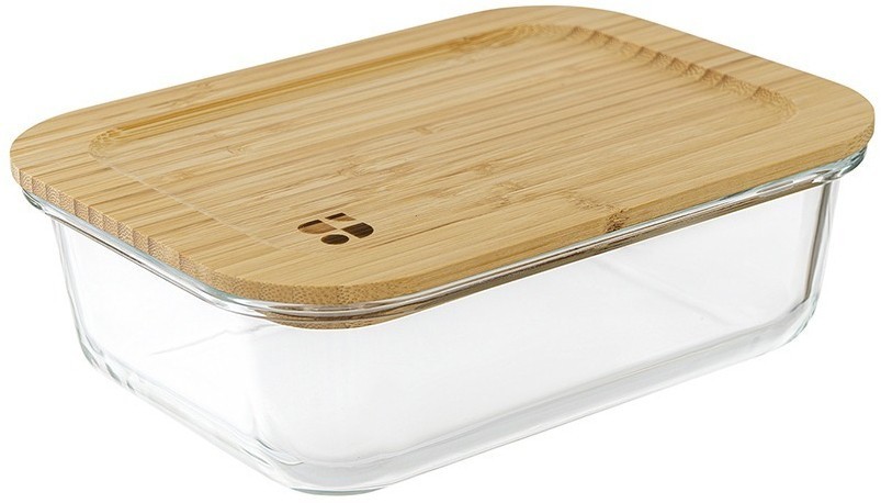 Набор контейнеров для запекания и хранения eco store с крышками из бамбука, 3 шт. (76238)