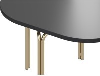 Столик кофейный ror, 75х50 см, латунь/черный (75272)